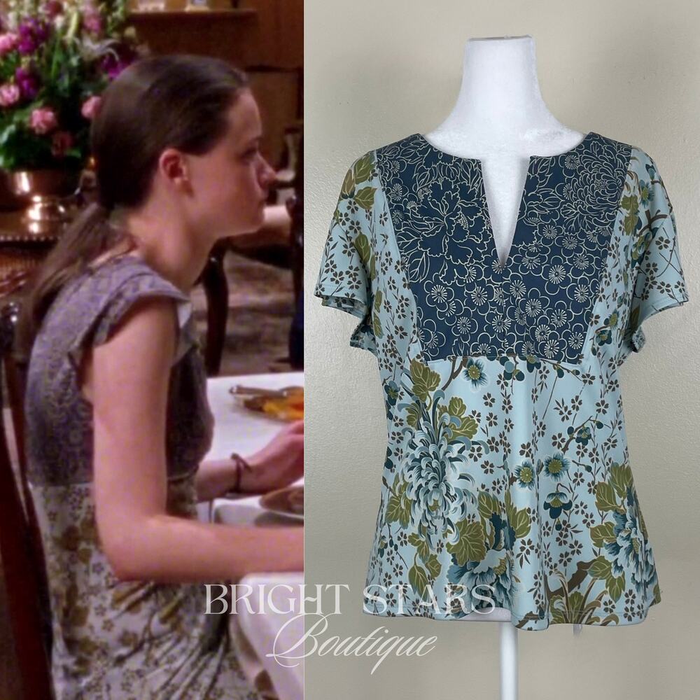 Rare Vintage Print Top ATL Style Color ASO Rory Gilmore Girls Y2K Floral